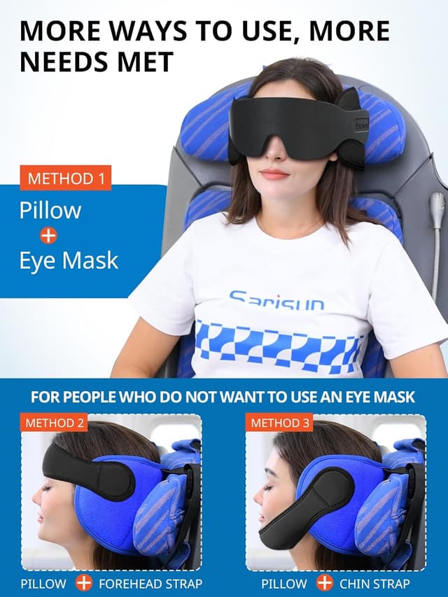 Detalle 2 de SARISUN Airplane Pillow Combo 360° headrest ✈