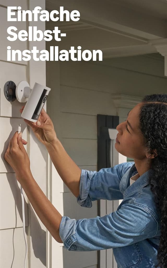 Detalle 2 de Ring Außenkamera Pro mit Netzstecker (Outdoor Camera Pro, neueste Generation) – Retinal 4K & 10x-Zoom