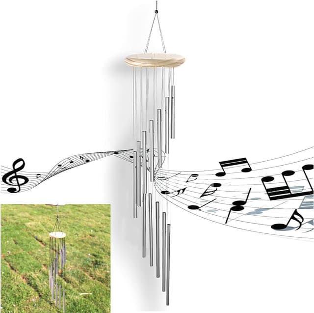 Detalle de Wind Chime with 12 aluminium tubes, 55cm