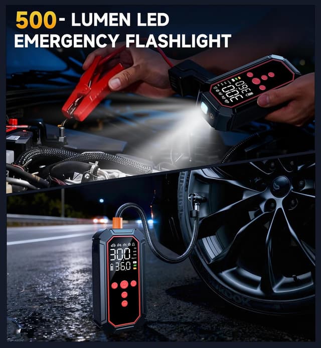 Detalle de Fshyos jump starter 150 PSI air pump