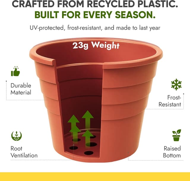 Thumbnail 4 de Happy Pots 10cm Gloss Terracotta pack of 5