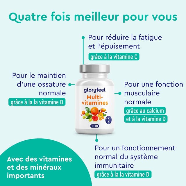 Detalle de Multivitamines hautement dosées, 180 comprimés ⚡