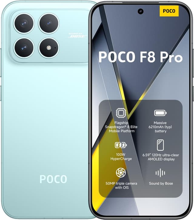 Detalle de Xiaomi POCO F8 Pro (12+512 Go) : smartphone AMOLED 6,59" 120 Hz, triple caméra 50 MP et audio signé Bose
