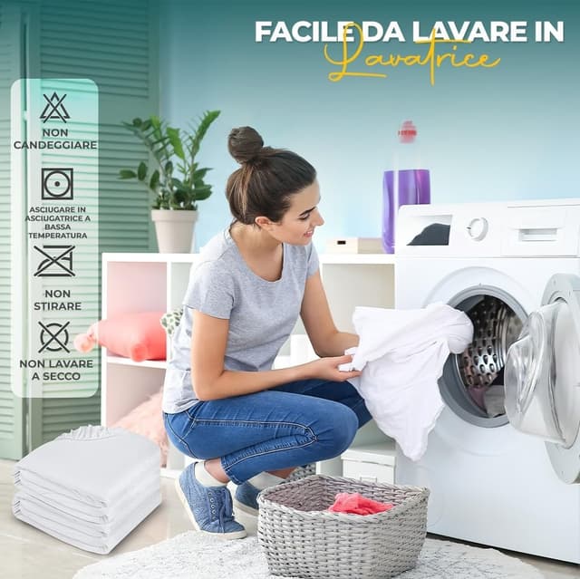 Thumbnail 6 de Utopia Bedding Coprimaterasso impermeabile in jersey bianco 150 x 200 cm (fino a 30 cm)