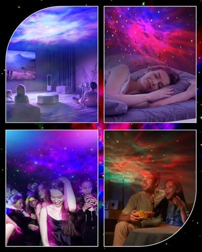 Thumbnail 6 de MYSTILUCK Proyector de estrellas con astronauta y lámpara lunar, temporizador y mando a distancia