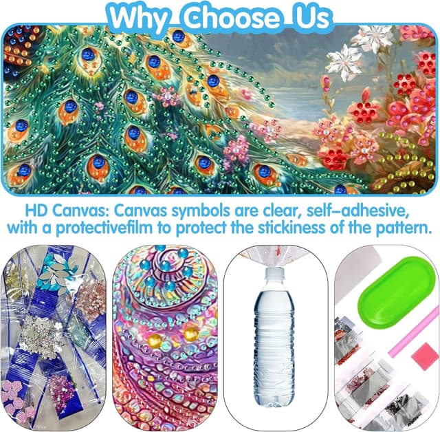 Thumbnail 6 de Reofrey Spezialform Diamond Painting Erwachsene Groß XXL „Engel“ – Kreuzstich-Optik mit Kristall-Strass, 30x60 cm