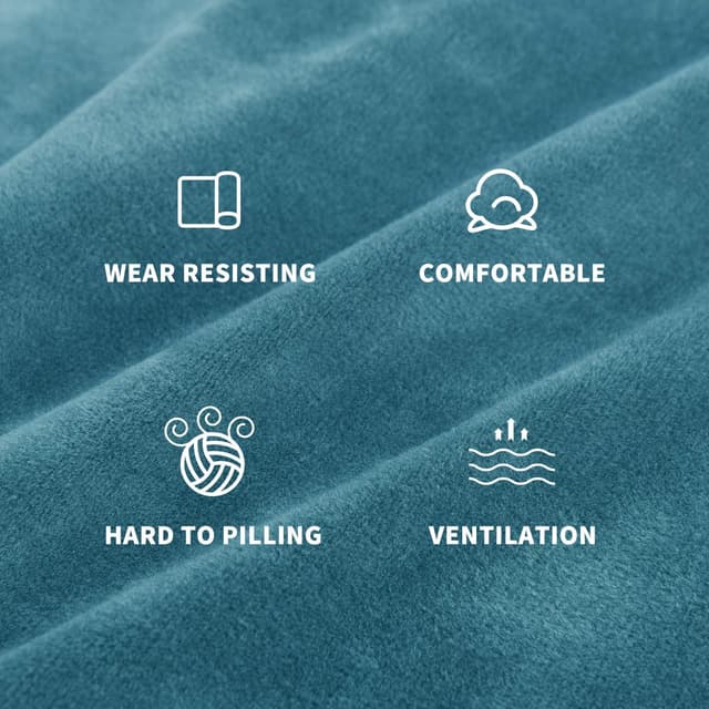 Detalle de MAXIJIN Housse de canapé en velours épais super extensible 3 places – protection anti-taches et anti-dérapante (bleu paon)