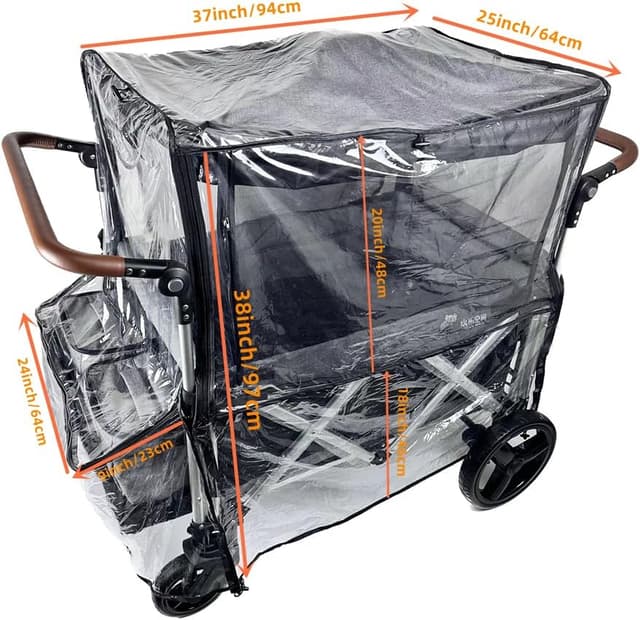 Detalle de Large Size Trolley Rain Cover with Mosquito Net and Waterproof Window (2-in-1)