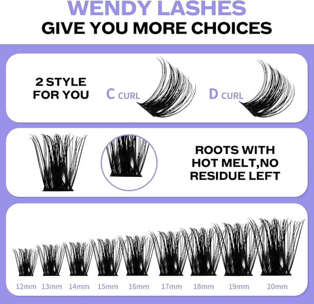 Thumbnail 2 de Kit Pestañas Postizas Individuates D Curl Cluster 8-16mm