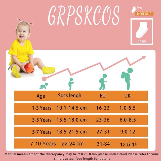 Thumbnail 5 de GRPSKCOS Non Slip Toddler Socks 12 Pairs