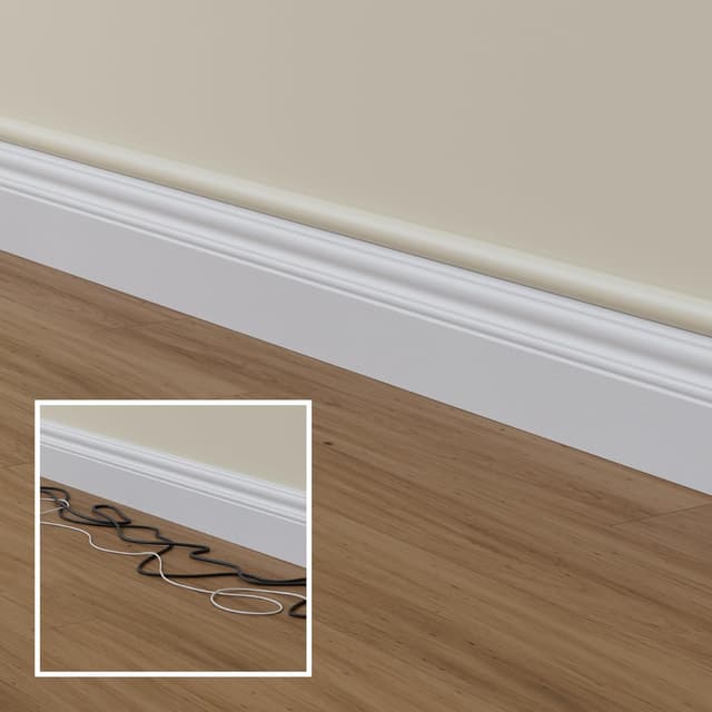 Detalle de D-Line 30x15-mm Kabelkanal Multipack 4 m mit halbrundem Profil, selbstklebend & überstreichbar (Magnolia)