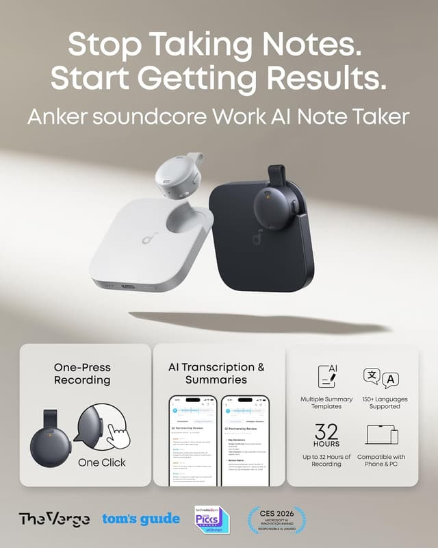 Detalle 2 de soundcore Work by Anker Voice Recorder 1200 Min