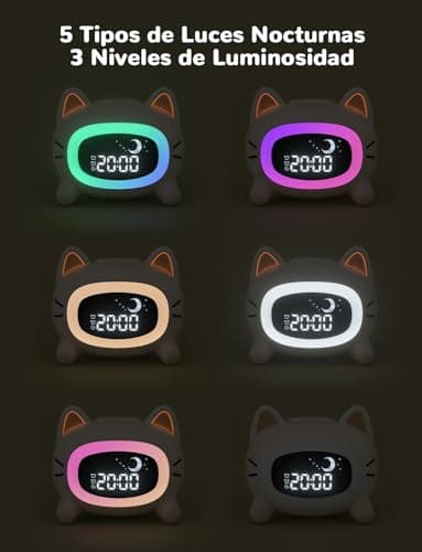 Detalle 2 de LIORQUE Gatito Blanco Despertador Infantil