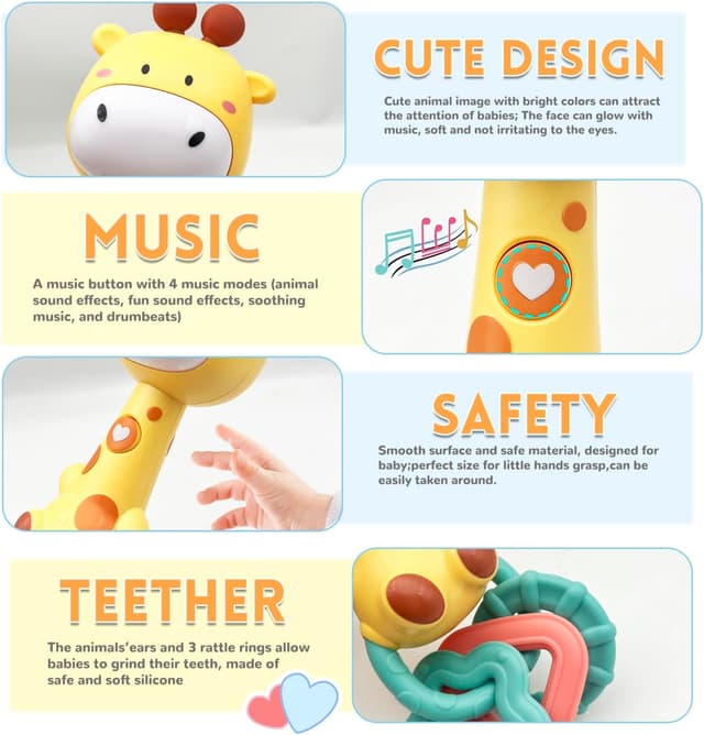 Detalle de Music rattle 6 to 12 months giraffe