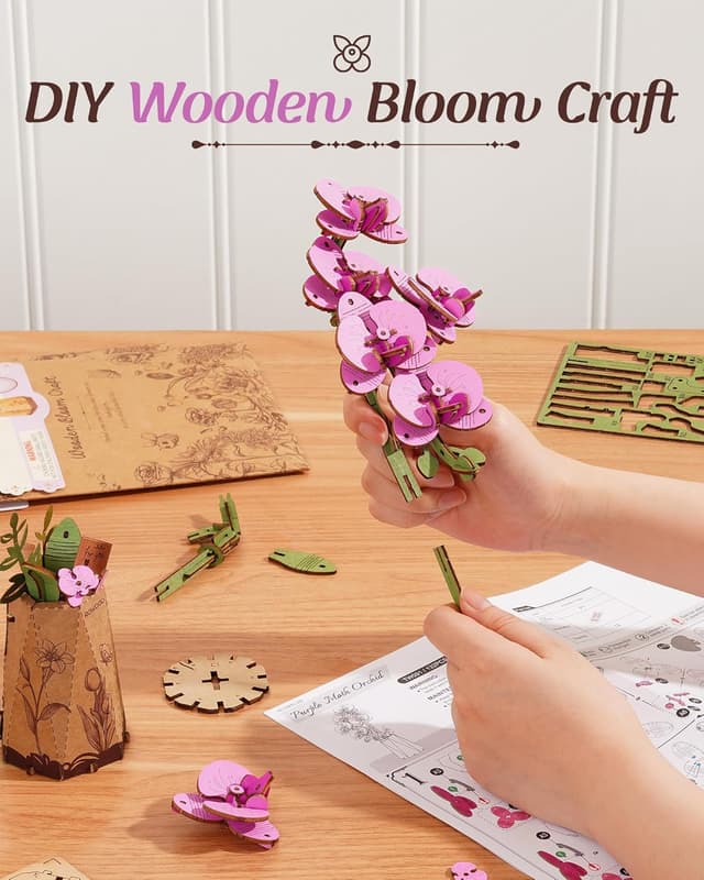 Thumbnail 4 de rowood Wooden Flower 3D puzzle