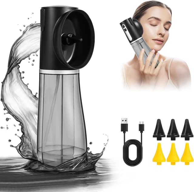 Detalle de Scian Elektrischer Ohrenreiniger mit integriertem Doppeltank, 4 Druckstufen und 6 Ohr-Tipps (IPX7) – Ohrenschmalz Entferner