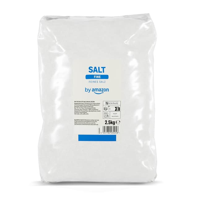 Detalle de by Amazon Feines Salz, 2,5 kg – feines Speisesalz für vegetarische und vegane Küche
