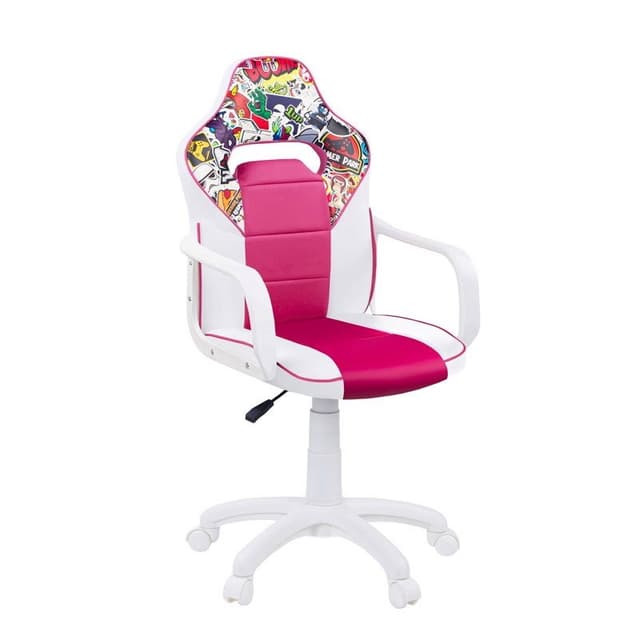 Detalle de Adec DRW Sticker Silla Gaming Blanco/Rosa