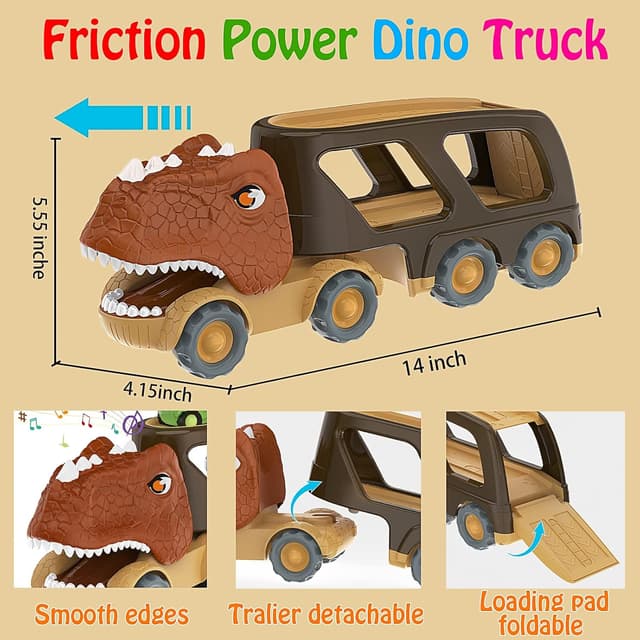 Thumbnail 3 de Veslier Dinosaur Car Toy 4-Pack for Toddlers