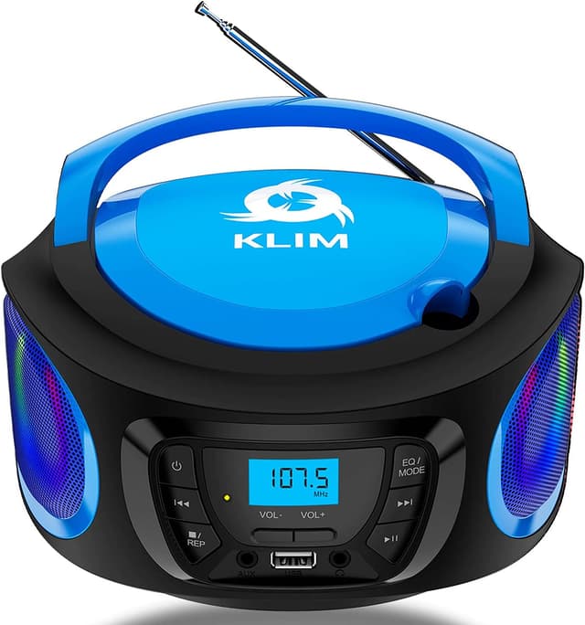 Detalle de KLIM Boombox – Radio FM portatile stereo con lettore CD, Bluetooth e USB (batterie ricaricabili incluse)
