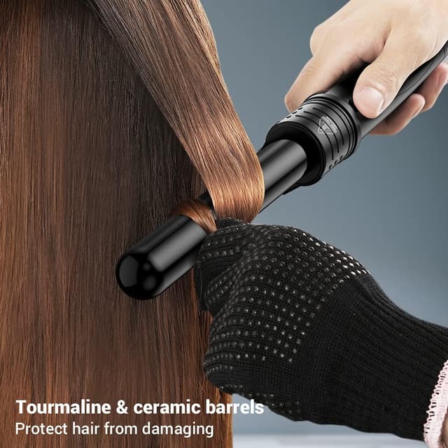 Detalle de 5-in-1 Hair Curling Wand Tongs with LCD Temperature Control (9mm–32mm) and PTC Ceramic Barrels