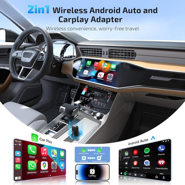 Detalle 2 de Wireless Android Auto & CarPlay Adapter 2-in-1 Black