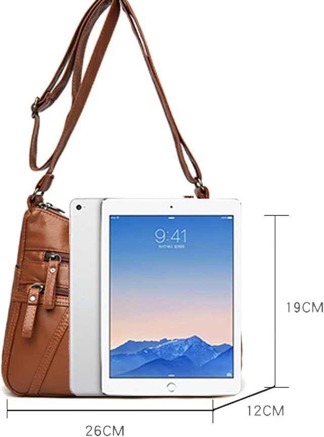 Detalle 2 de Women’s Cross Body Bag in Soft PU Leather with Adjustable Strap and Multi-Pocket Layout