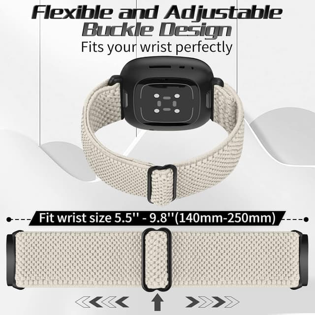 Detalle 2 de Tiptops Versa 4/Versa 3 5-pack nylon straps for Fitbit
