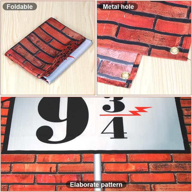 Detalle de Aurasky Fond mur de briques Wizard pliable 180 x 110 cm avec 2 œillets