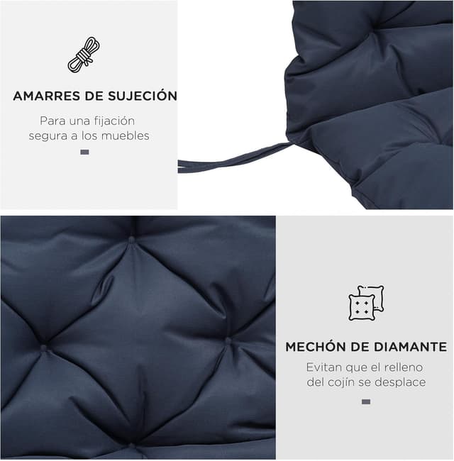 Thumbnail 4 de Outsunny Cojín para Banco 150x98x8 cm