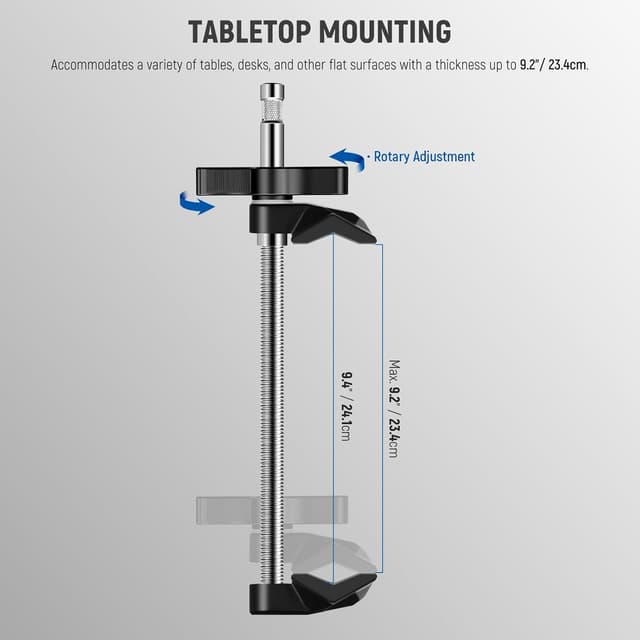 Detalle de NEEWER 9" End Jaw Grip with 5/8" Stud (UA041) for C Stand and tubular mounts