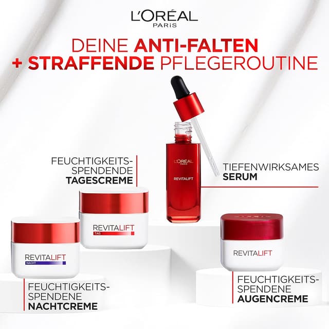 Detalle de L’Oréal Paris Revitalift Tagespflege Anti-Aging mit Pro-Elastin & Bienenwachs (Packung mit 2) – 50 ml