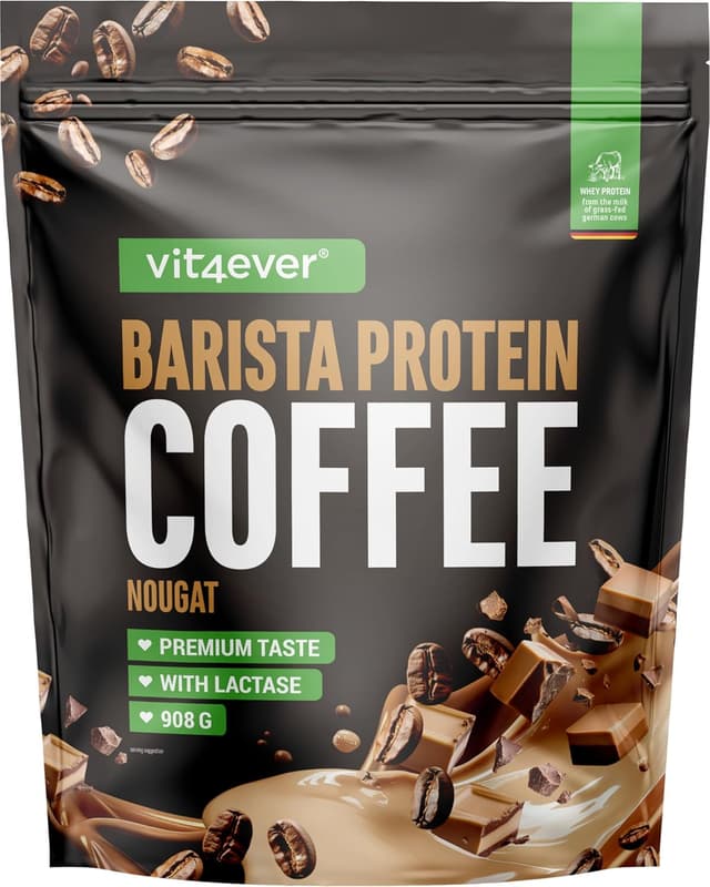 Detalle de Vit4ever Barista Protein Coffee Nougat (908 g) — café protéiné crémeux jusqu’à 20 g de protéines