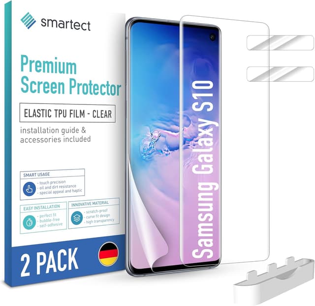 Detalle de smartect Pellicola protettiva TPU per Samsung Galaxy S10 (2+2 pezzi), copertura display + protezione fotocamera