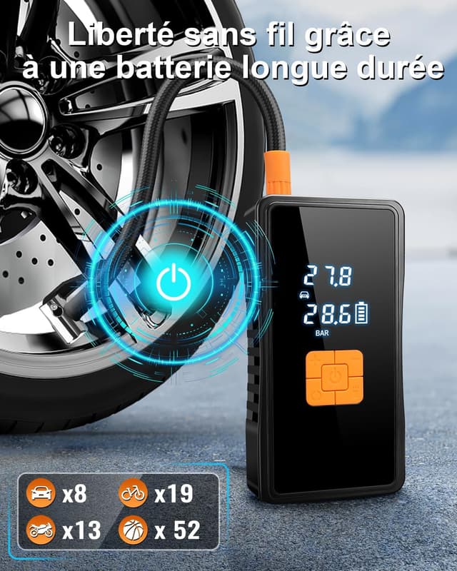 Detalle 2 de Booster batterie 6000A 12V avec compresseur 150 PSI