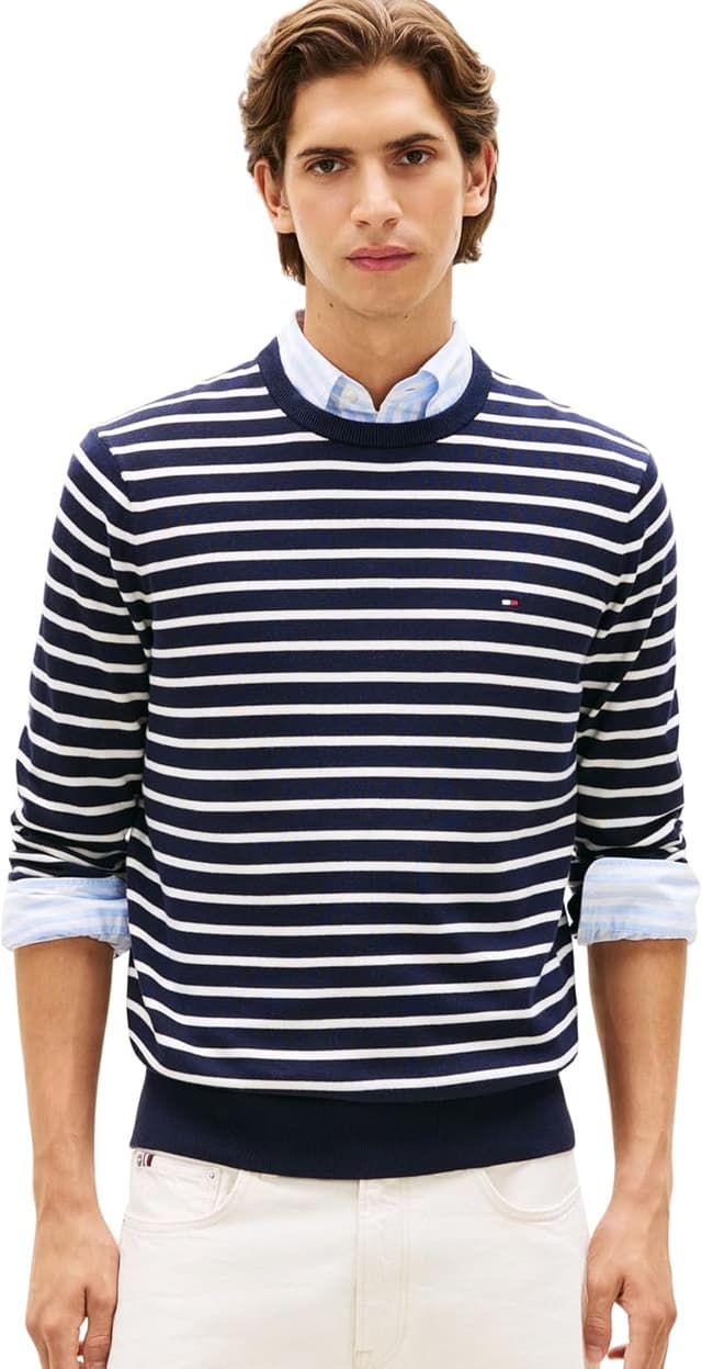 Thumbnail 6 de Tommy Hilfiger Uomo Pullover Essential in cotone con girocollo