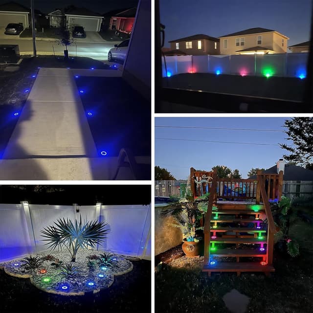 Thumbnail 6 de ZFITEI Solar Ground Lights Outdoor Garden (12-Pack) – Waterproof blue/white pathway stakes