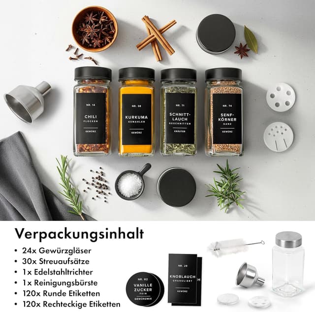 Thumbnail 6 de EDELHAUS Gewürzgläser Eckig Set 120ml