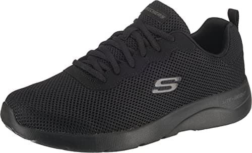 Detalle de Skechers DYNAMIGHT 2.0 RAYHILL para hombre (Black Mesh/Pu/Trim) – Zapatillas de entrenamiento con plantilla acolchada