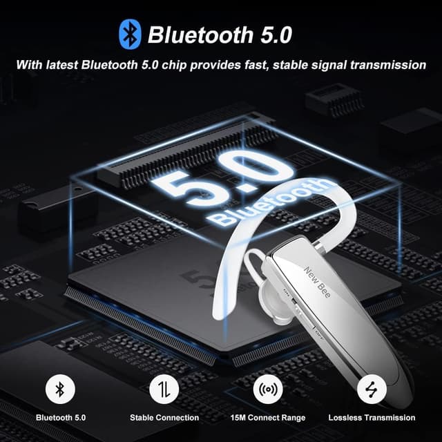 Thumbnail 6 de New Bee Bluetooth Earpiece Handsfree Earphone (in-ear) with Clear Voice Tech and Case