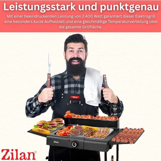 Detalle 2 de Zilan Elektrogrill 2in1 2.400 Watt Grill
