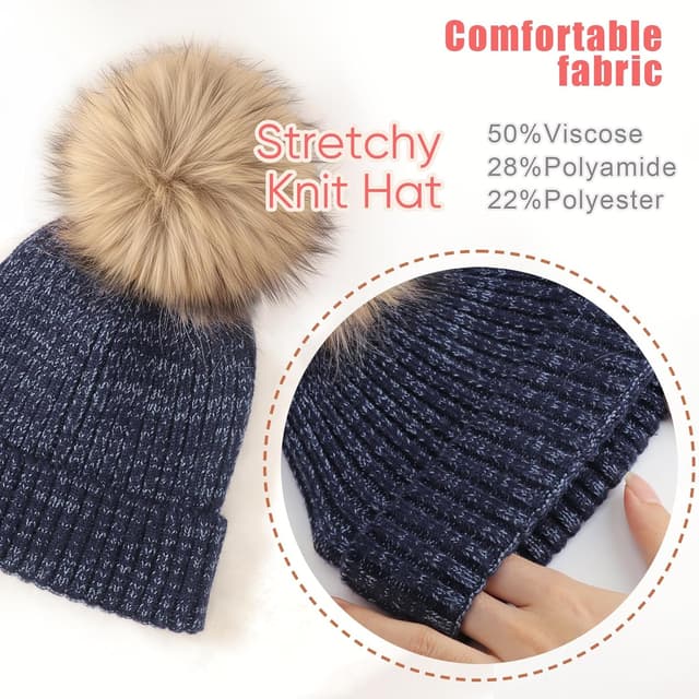 Detalle de DRESHOW Baby Kinder Wintermütze Beanie mit Schleife und Zopfstrick-Optik für 0–36 Monate (Unisex)