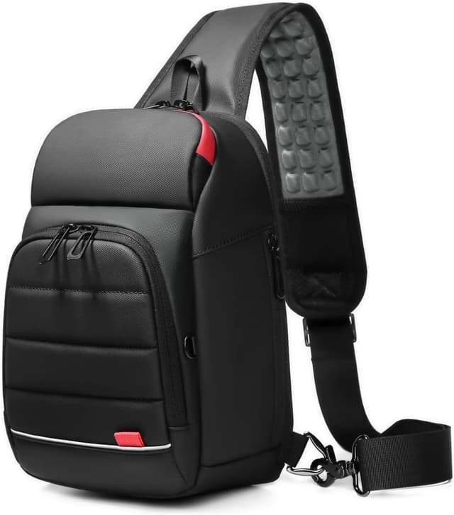 Detalle de GYakeog sacoche bandoulière imperméable pour homme avec port USB intégré et poche iPad 7,9