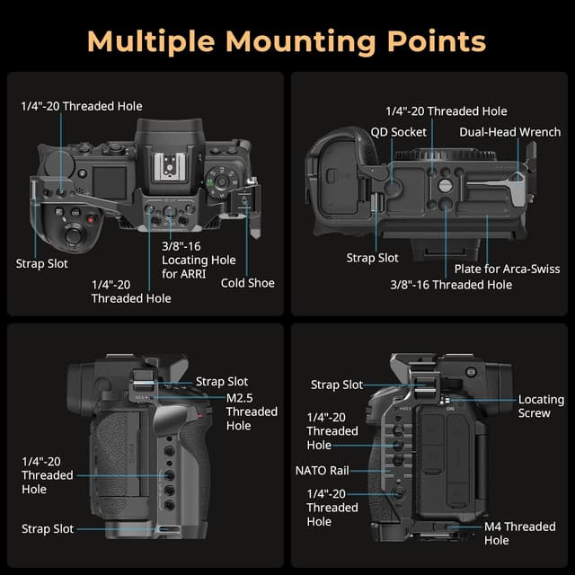 Detalle 2 de SmallRig Cage Z6 III pour Nikon Z6 III (4519) : cage complète anti-torsion avec plaque Arca rapide