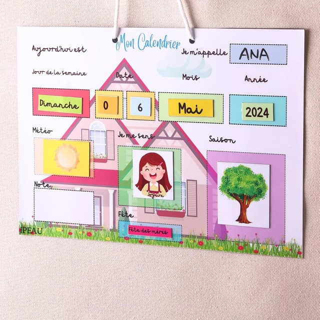 Detalle de iPEAU Pictogrammes école maternelle Montessori : semainier magnétique 3-8 ans (114 aimants) pour routines