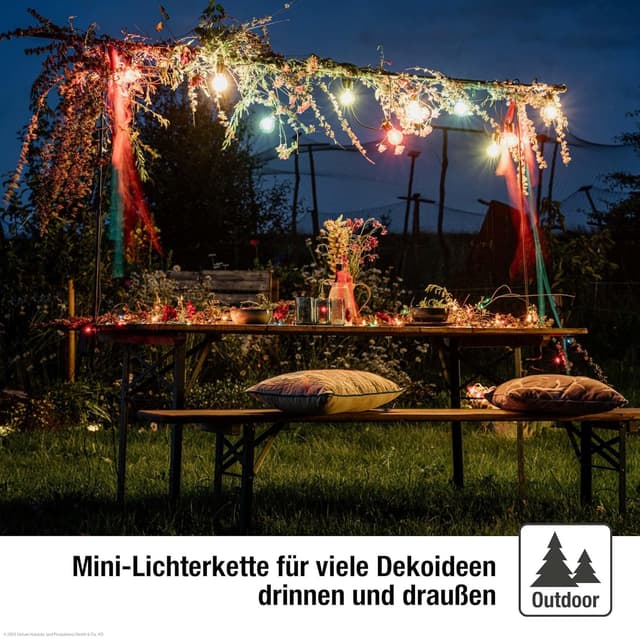 Detalle 2 de Hellum luci fiabesche da esterno con 80 LED, timer sulla spina e cavo 7,9 m