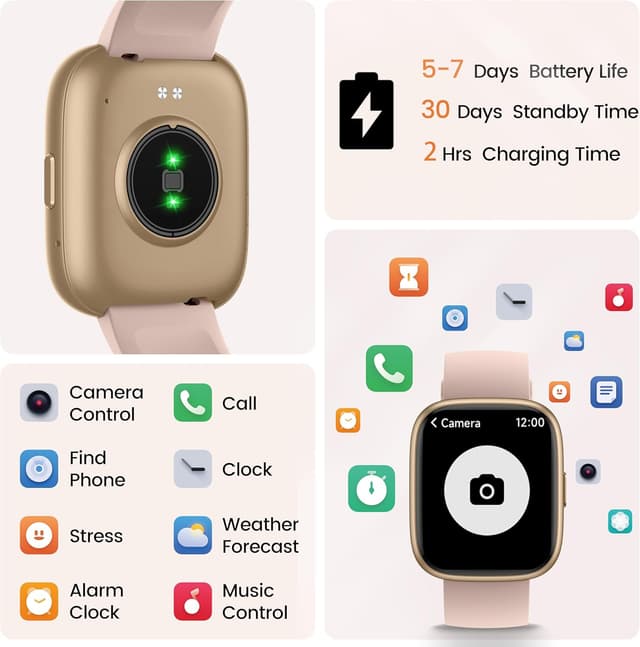 Detalle 2 de Alexa Smart Watch 1.83" HD Fitness Watch with Bluetooth Calling