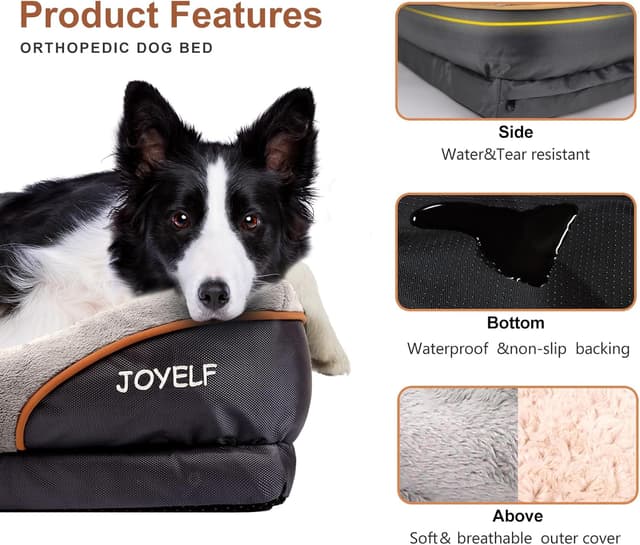 Detalle de JOYELF XXLarge orthopädisches Hundebett Memory-Foam