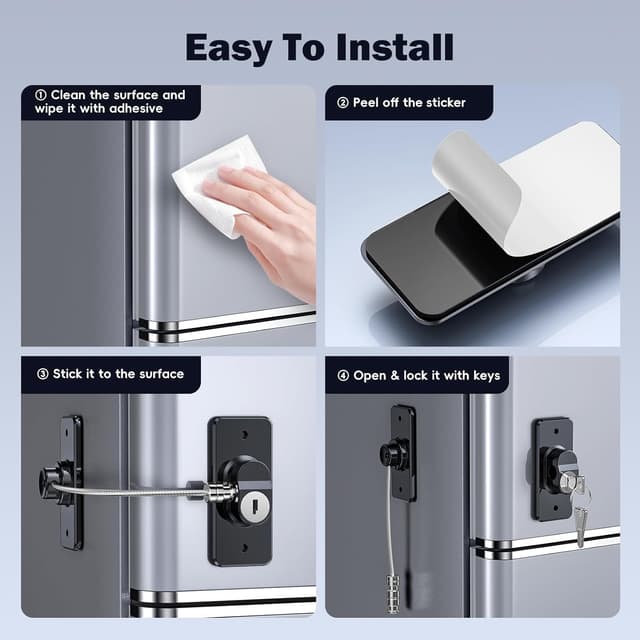 Thumbnail 2 de 2 Pack Refrigerator Locks with Keys 2️⃣ 🔒