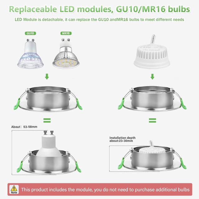 Detalle de YindaLux LED Einbaustrahler 5 W für GU10